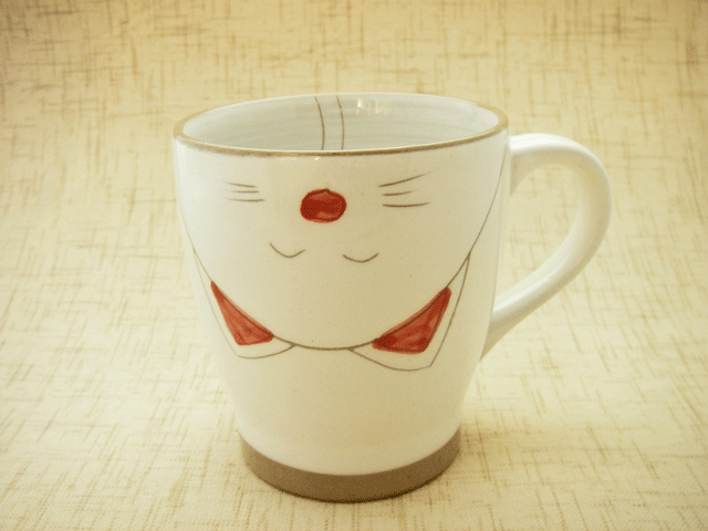 彩猫　マグカップ(紅）