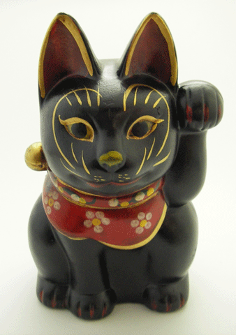 古色三河招き猫(小)黒