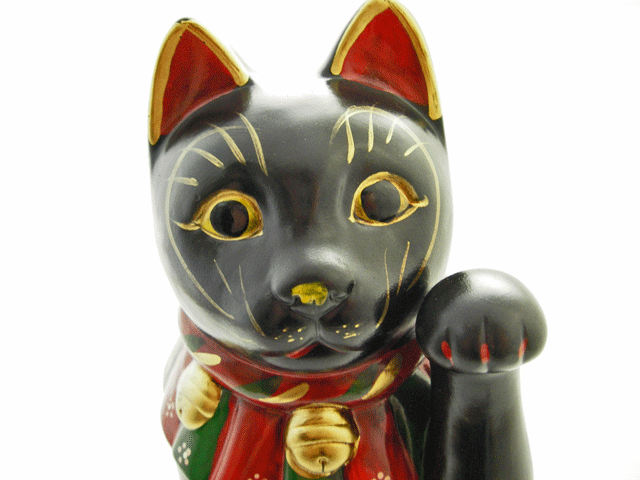 古色大正招き猫(小)黒