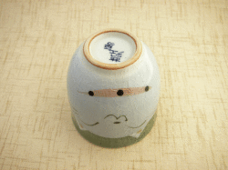 のほほん猫 湯呑(緑)