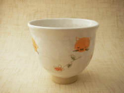 【和食器 猫柄 湯呑】花ねこ 湯呑み