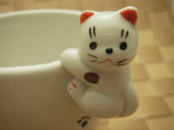 【和食器　ドレッシングポット】猫と一緒にのんびりな食卓　がんばり猫　ドレッシングポット