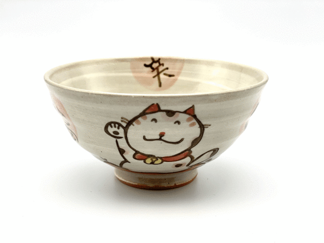 笑福猫　ご飯茶碗