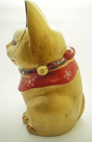 古色三河招き猫(大)金