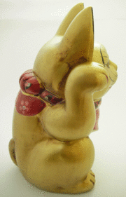 古色三河招き猫(大)金