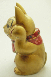 古色三河招き猫(小)金