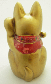 古色三河招き猫(小)金