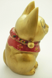 古色三河招き猫(小)金