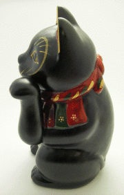 古色大正招き猫(小)黒